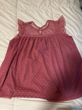 No Boundaries Dusty Rose Dot Lace Flutter Top